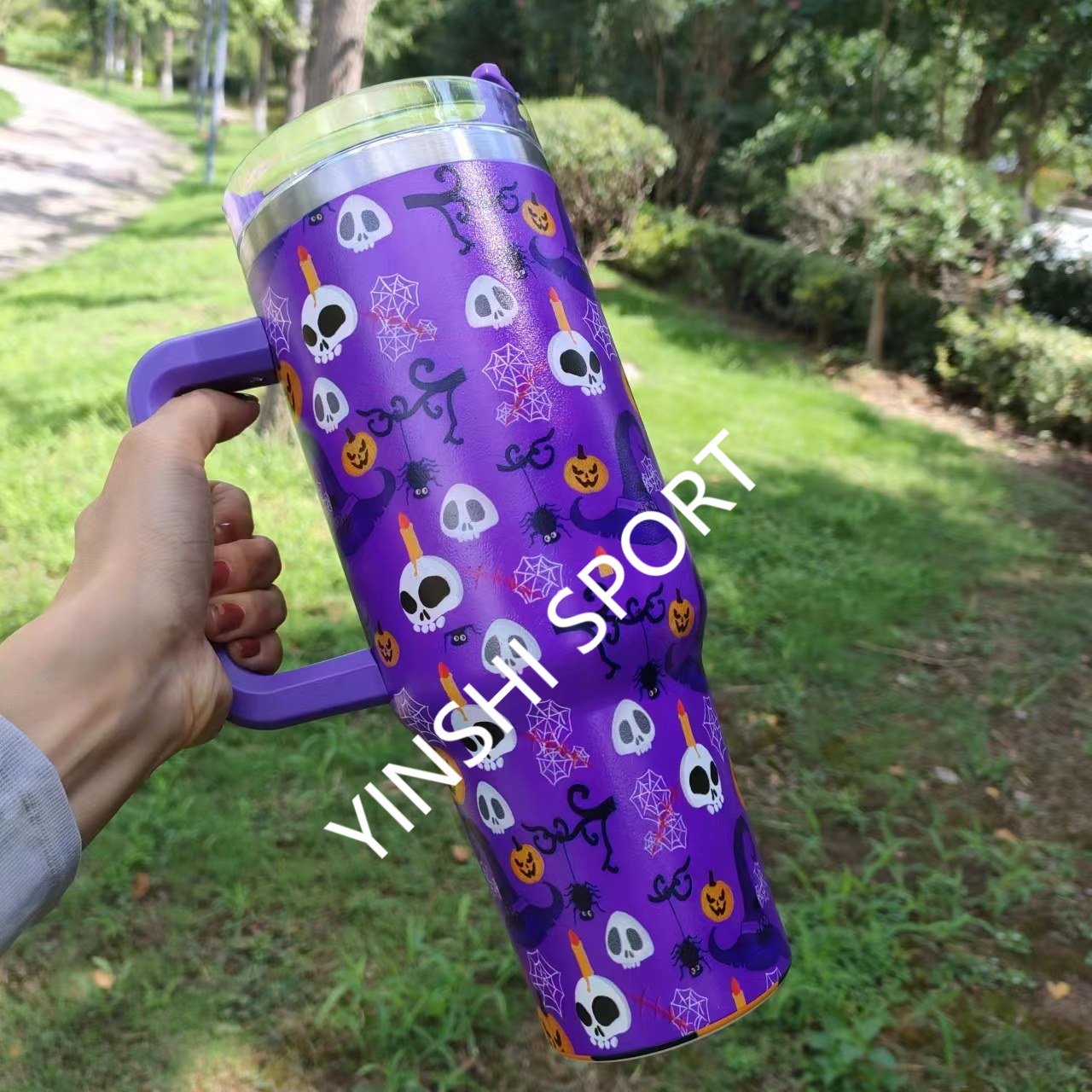 Customized Logo 2024 New 40oz halloween Design Coffee Travel Mug With Handle And Sport Water Bottle