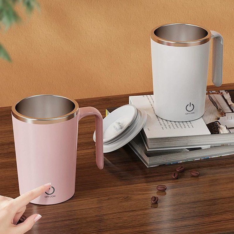Custom Logo 400ml Electric Mixing Mug Auto Self Stirring Mug USB Charging Mixing Coffee Mug With Handle