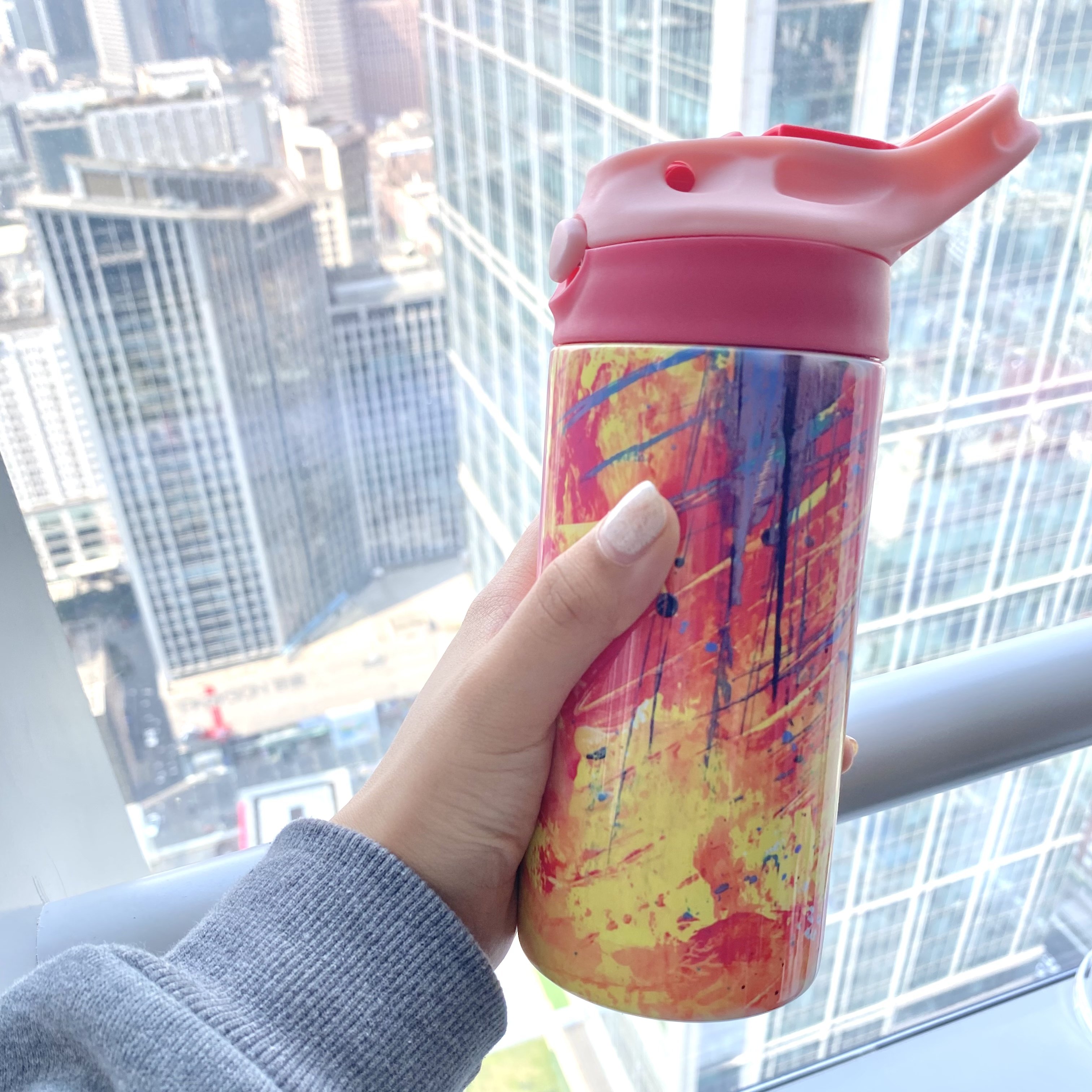 US Wholesale stock 12oz Water Bottle Blank Sublimation Sippy Cup Kids Bottle with Bouncing Lid