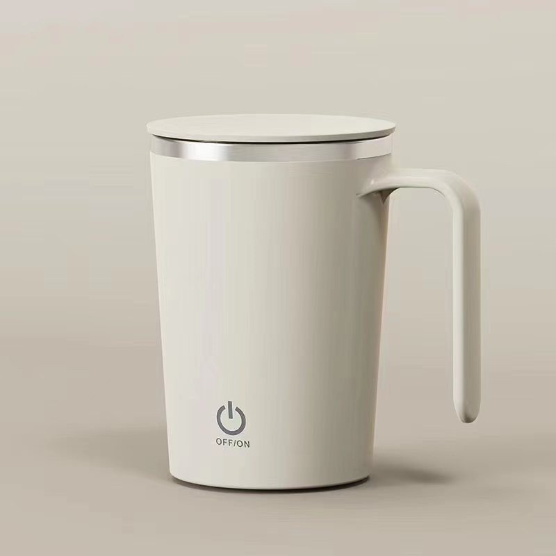 2023 New Custom 380ml Double Wall Vacuum Coffee Cup Stainless Steel Insulated Automatic Self Stirring Magnetic Coffee Mug