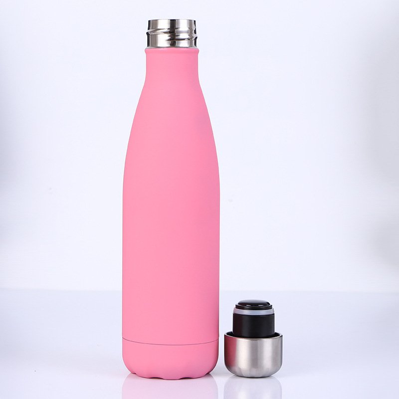 Factory Custom Logo 500ml Cola shape double wall vacuum thermos Flask Insulated Outdoor sport 18/8 stainless steel water bottles