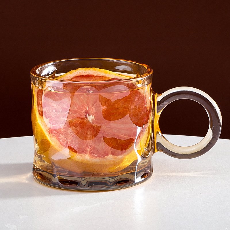 Light Luxury Nordic Creative Water Glass Cup Juice Tea Whiskey Wine Drinking Coffee Mug with Handle Kitchen Drinkware