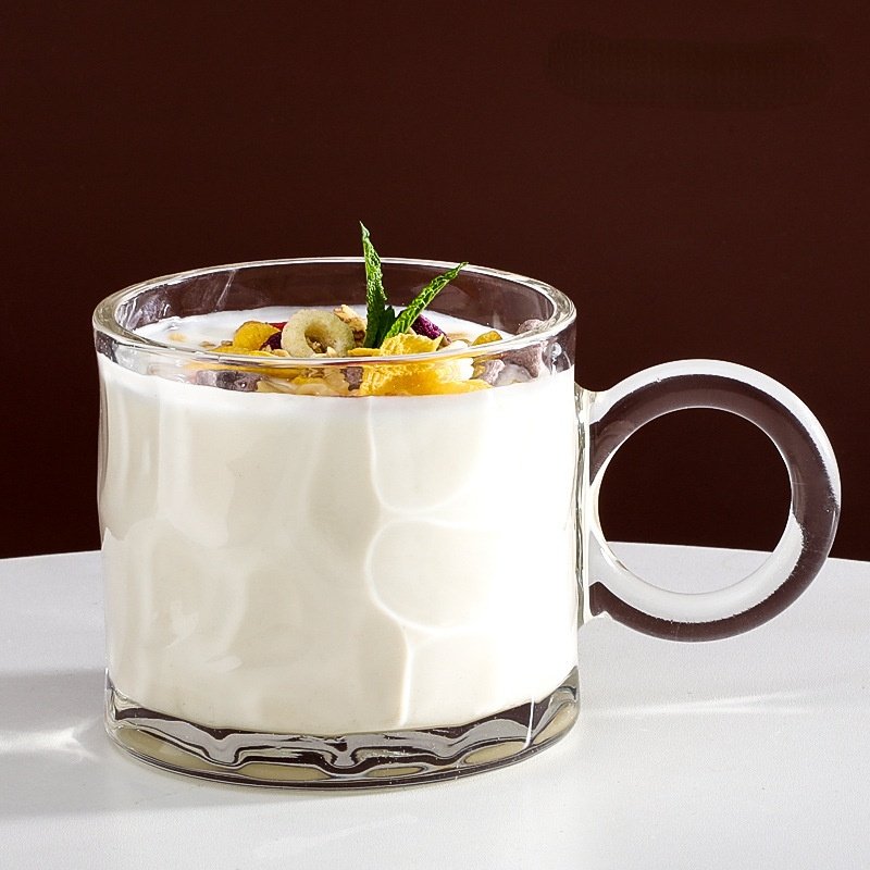 Light Luxury Nordic Creative Water Glass Cup Juice Tea Whiskey Wine Drinking Coffee Mug with Handle Kitchen Drinkware
