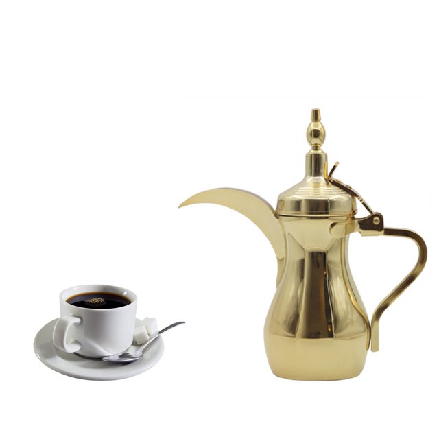Arabic Gold Silver Luxury Dallah 20oz 26oz 32oz 40oz 48oz Classic Arabian Stainless Steel Dallah Gold Silver Color