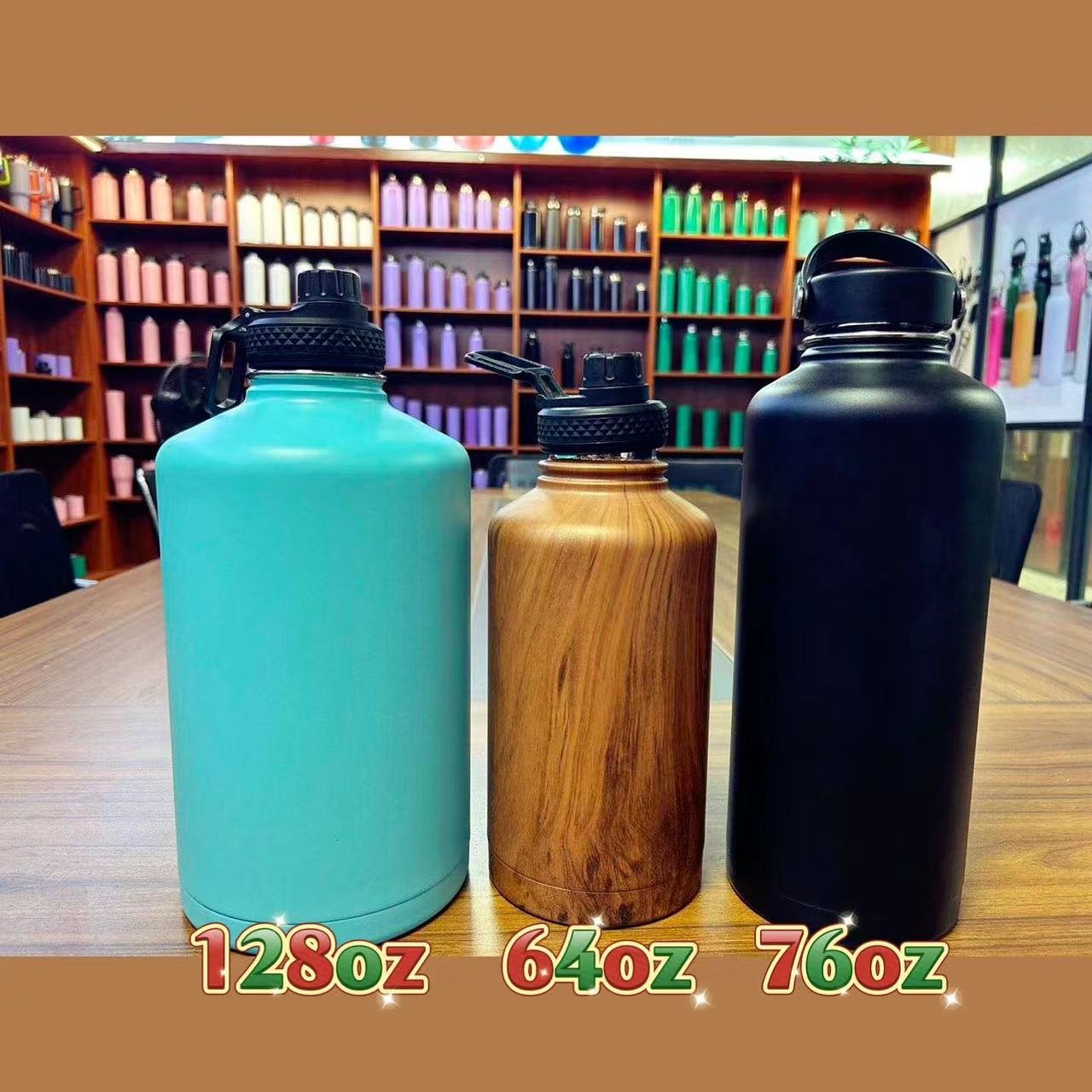 1 Gallon 128 OZ Manufacture Custom Drinkware Termos de Agua Gym Stainless Steel Insulated Vacuum Flask Reusable Water Bottle