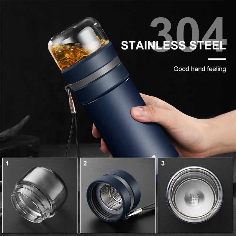 Thermos Bottle Tea Filter With Tea Separation Strainer Infuser Thermos Mug Vacuum Flask Bottle Business Man 300ml 400ml