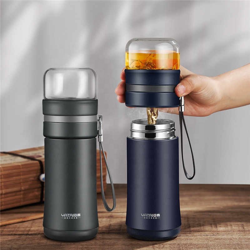 Thermos Bottle Tea Filter With Tea Separation Strainer Infuser Thermos Mug Vacuum Flask Bottle Business Man 300ml 400ml