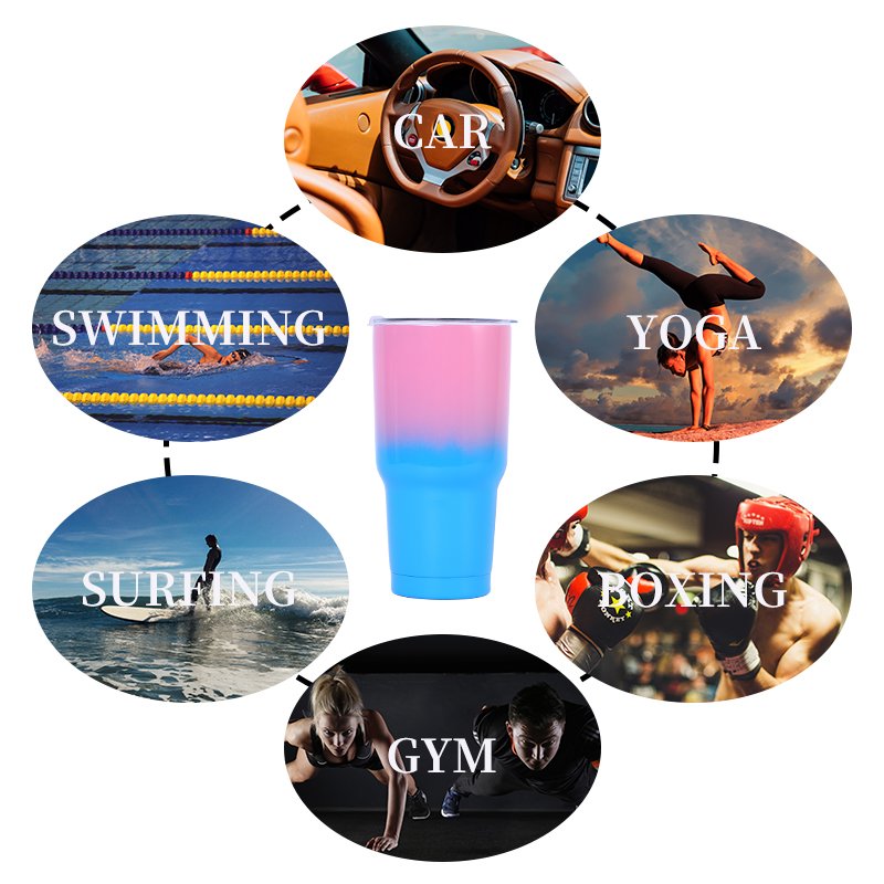 20oz 30oz Sublimation Blank Gradient Double Wall Stainless Steel Insulated Thermal Vasos Trmicos Coffee Travel Tumbler with Lid