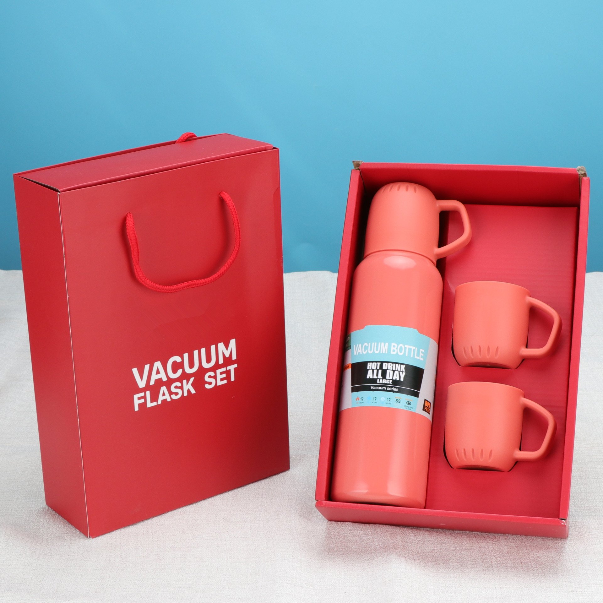 Nordic Back To School Isotherm Flasks With Led 500ml Stainless Steel Vacuum Flask Office Thermos Mug Gift Set