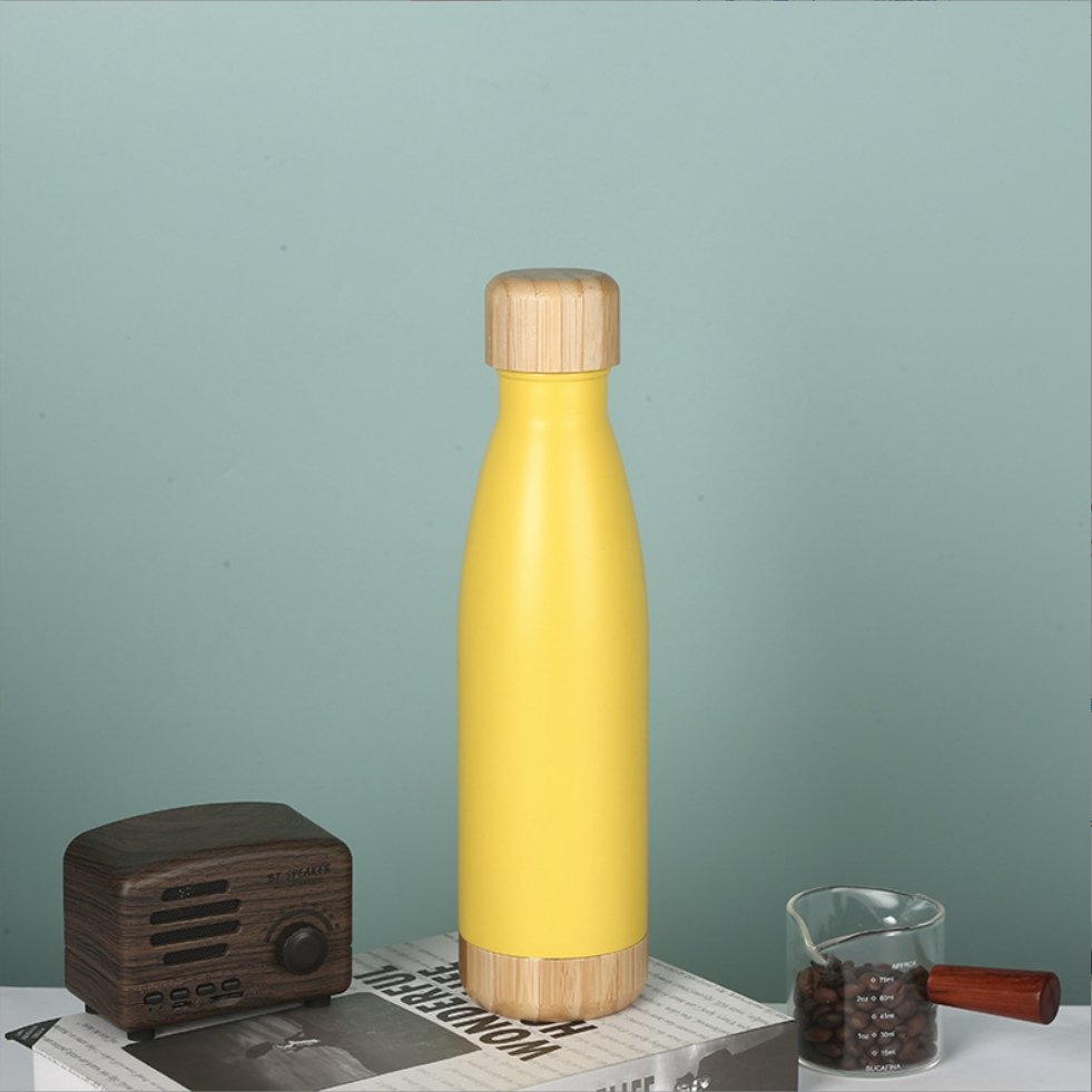 Manufacture Custom Leak proof Cola Shape Sports Water bottle Stainless Steel Vacuum Flask Insulated Water Bottle With Cork Base