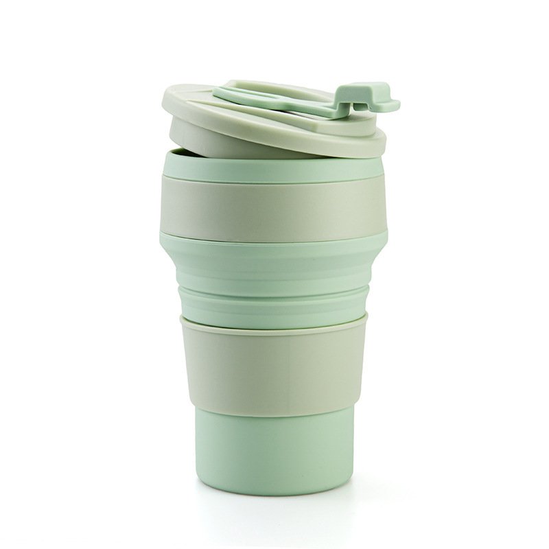Custom Portable Silicone Foldable Personalized Reusable Folding Travel Coffee Water Cup Folding Outdoor Camping Travel Mug