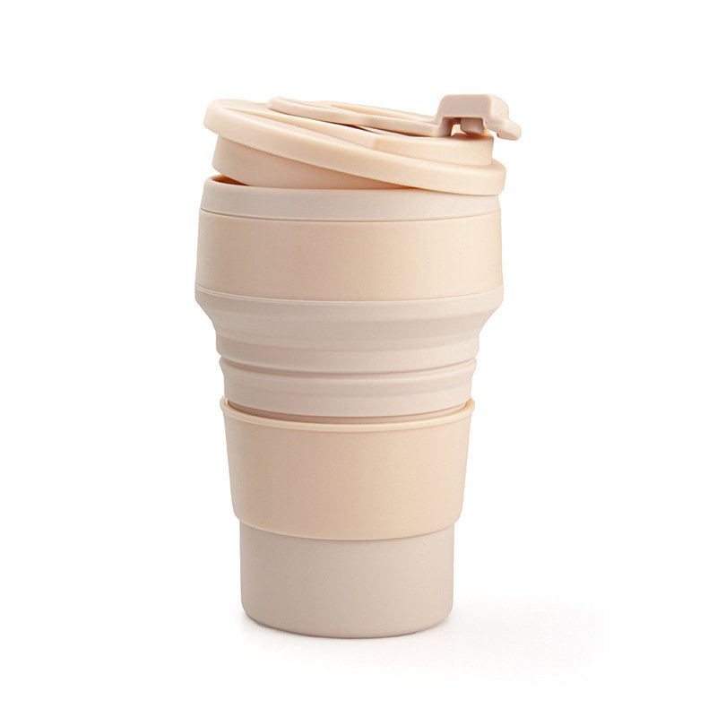 Custom Portable Silicone Foldable Personalized Reusable Folding Travel Coffee Water Cup Folding Outdoor Camping Travel Mug
