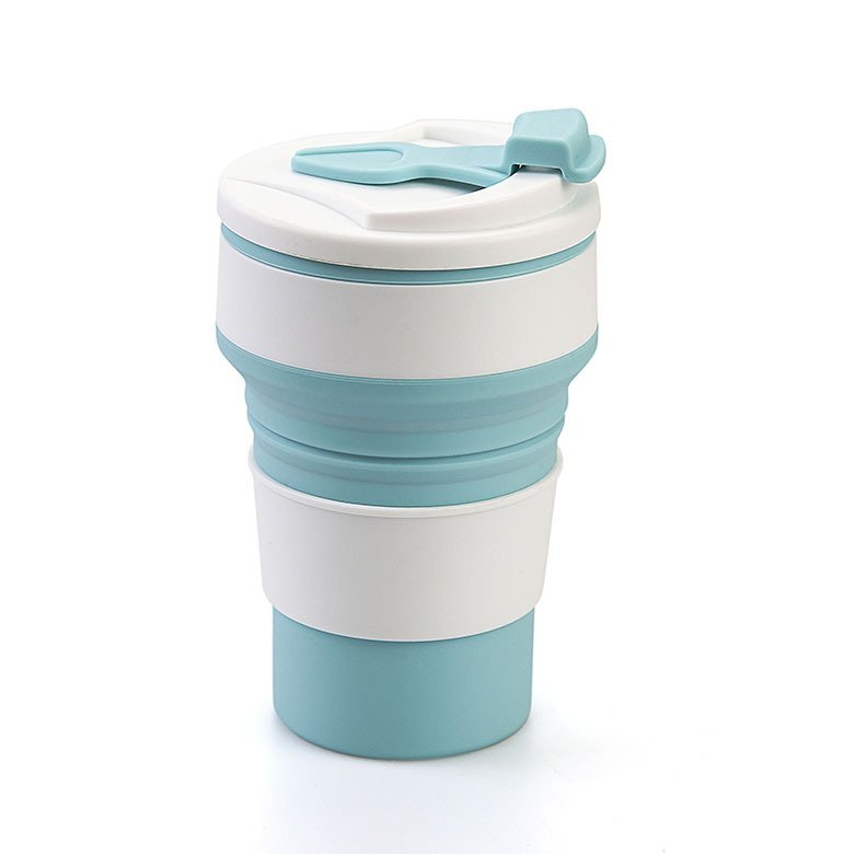 Custom Portable Silicone Foldable Personalized Reusable Folding Travel Coffee Water Cup Folding Outdoor Camping Travel Mug