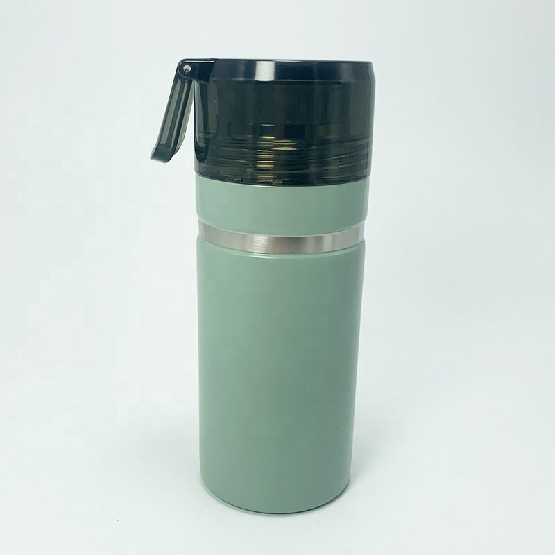 Go Quick premium double wall stainless steel water bottle vacuum insulated travel tumbler with handle lid