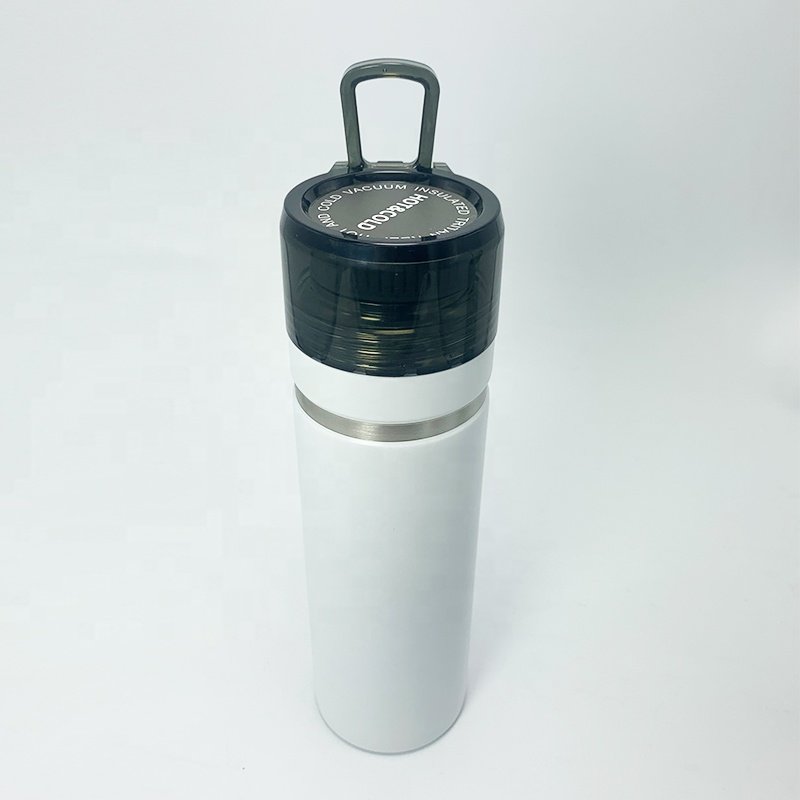 Go Quick premium double wall stainless steel water bottle vacuum insulated travel tumbler with handle lid