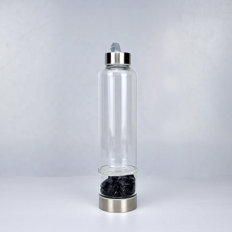 WEIFENG healing crystals rose quartz crystal water bottle crystal infused water bottle for gift