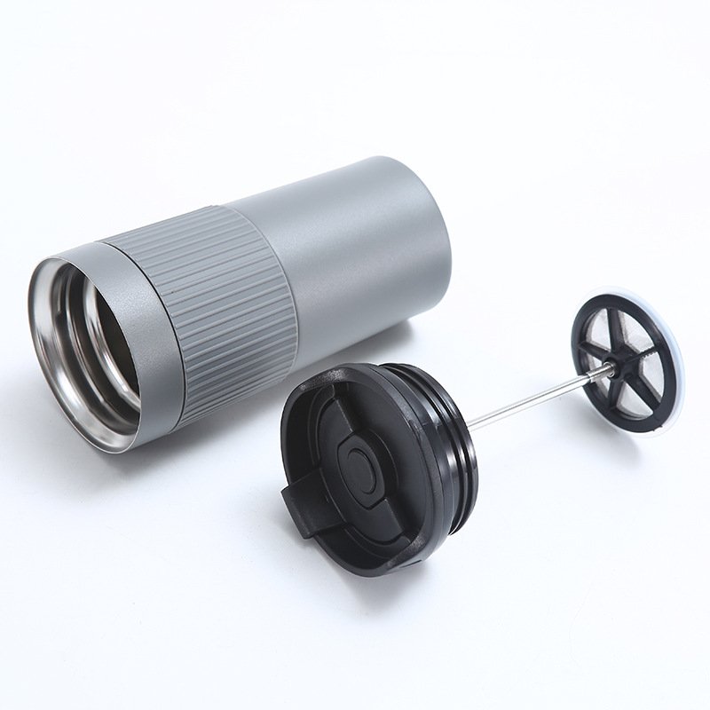 NXF 450ml Portable Thermos Cup Stainless Steel hand press Coffee cup with French press rod Strainer cup Business Insulated mug