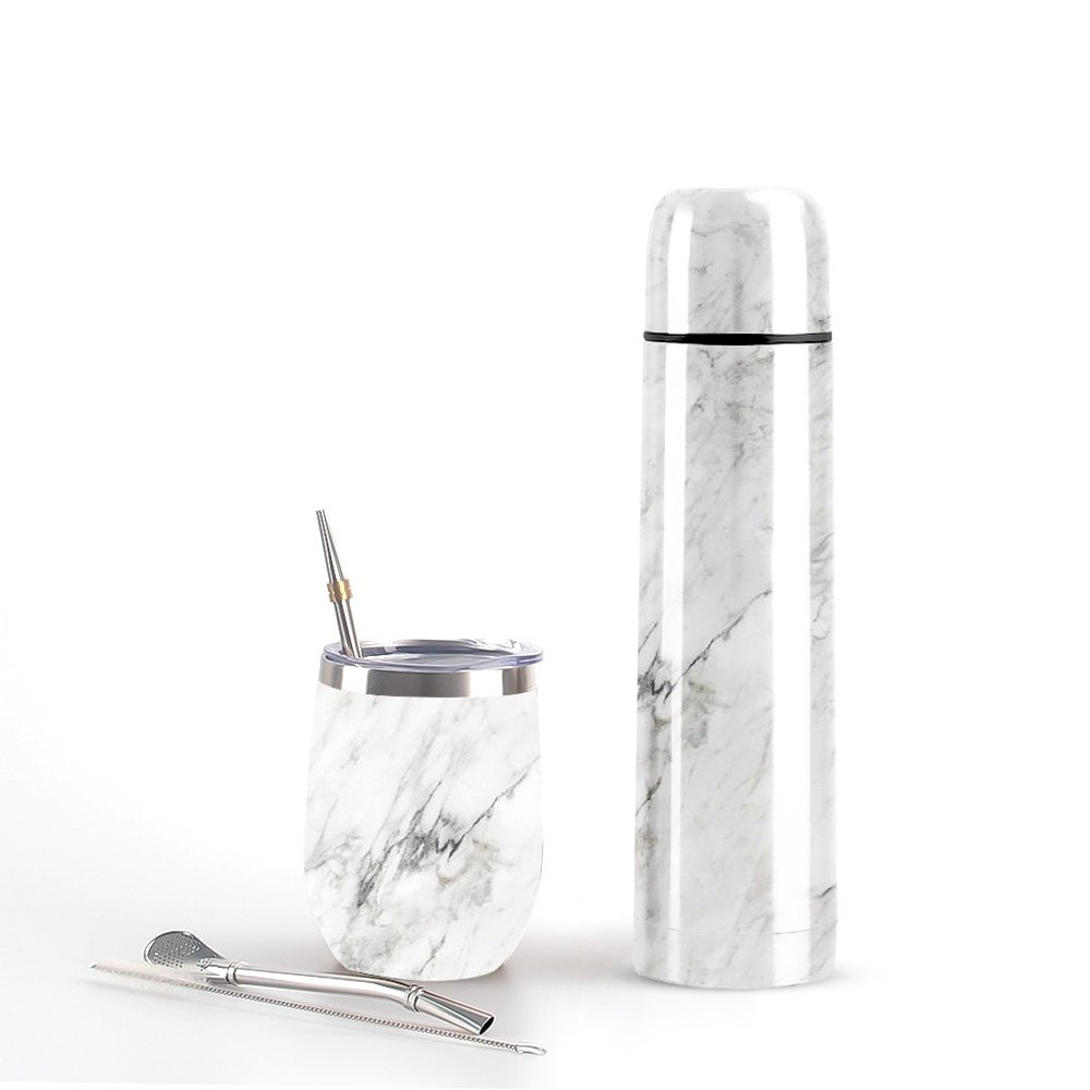 Stainless Steel Yerba Mate Cup Tea Set Large Capacity Vacuum Flask Customized Logo