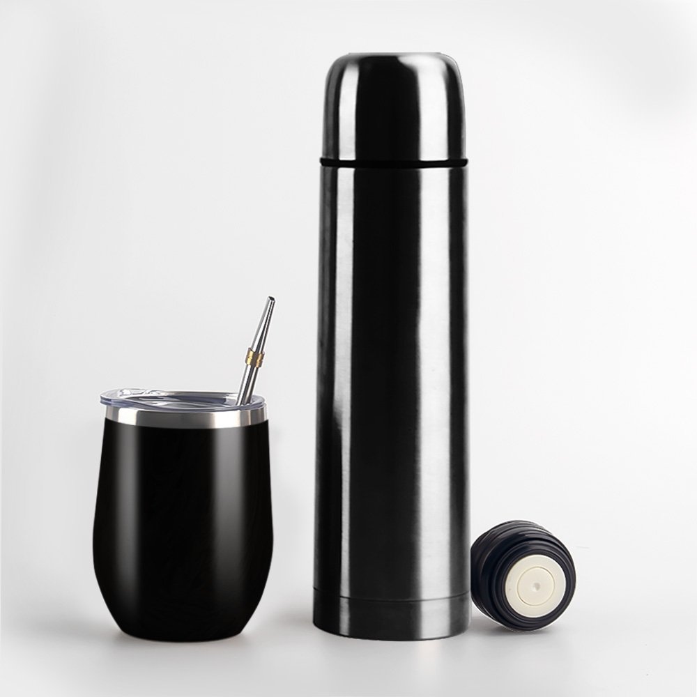 Stainless Steel Yerba Mate Cup Tea Set Large Capacity Vacuum Flask Customized Logo