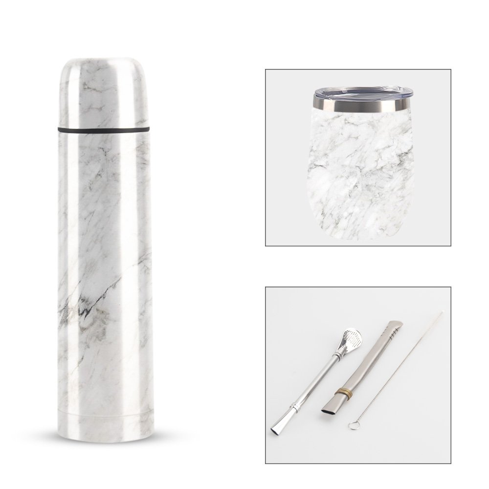 Stainless Steel Yerba Mate Cup Tea Set Large Capacity Vacuum Flask Customized Logo
