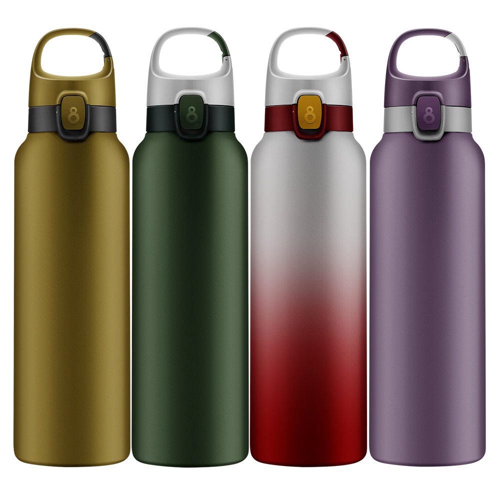 Wholesales insulated stainless steel thermos flask water bottle / thermos vacuum flask with Handle and Carabine