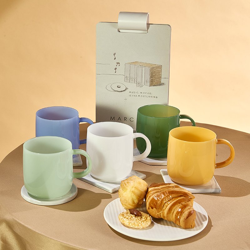 Borosilicate Colored Glass Mug Wholesale 350ml Large Capacity Glass High Transparency Support Custom Logo Glass Cup