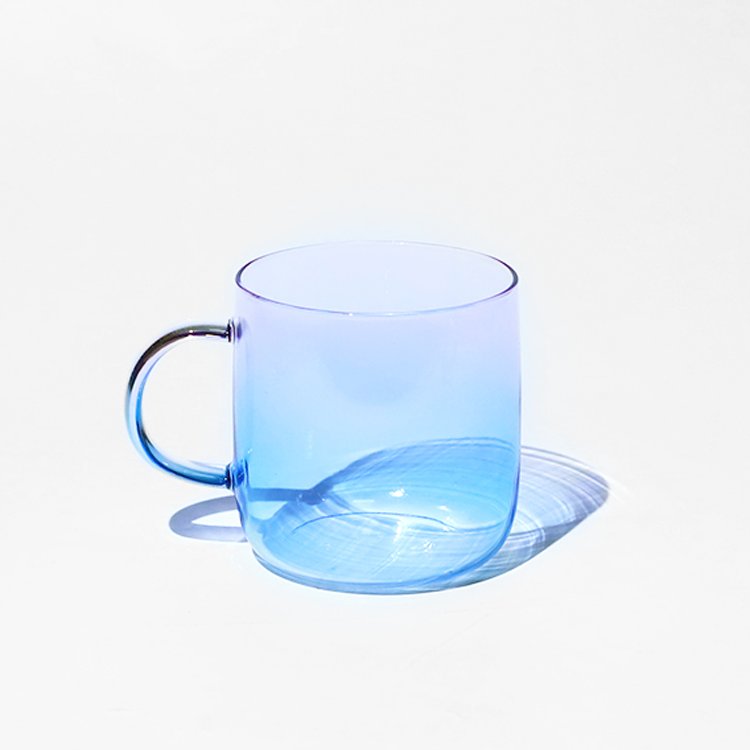 Borosilicate Colored Glass Mug Wholesale 350ml Large Capacity Glass High Transparency Support Custom Logo Glass Cup