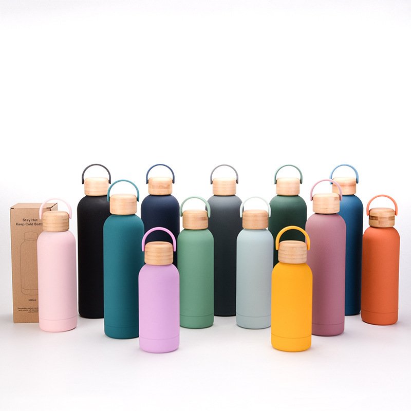 Free Custom Logo 500ml Vacuum Flask Thermos Eco-friendly Stainless Steel Outdoor Sports Water Bottle