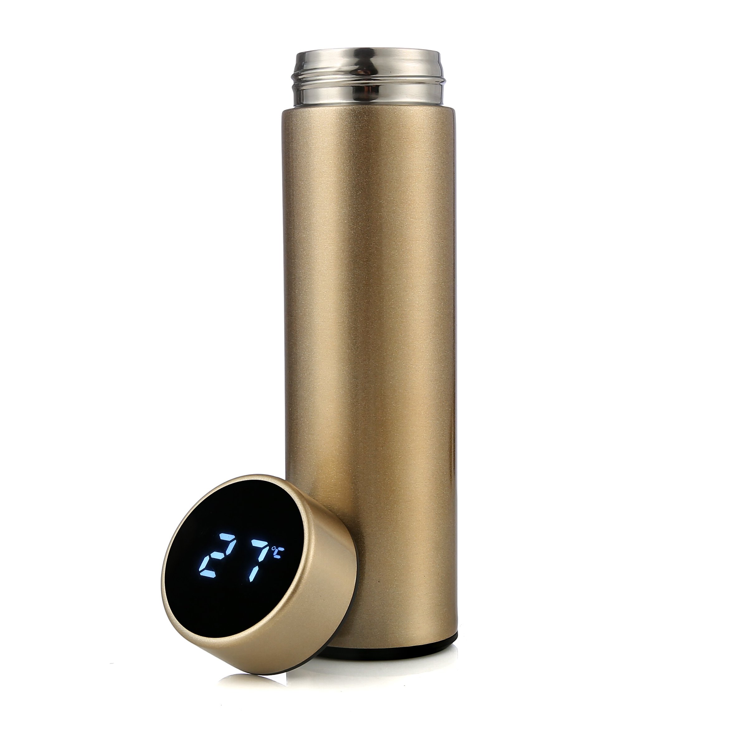 Zogifts Double Wall Marker Reminder With Led Temperature Display Vaccum Flask Stainless Steel Smart Water Bottle