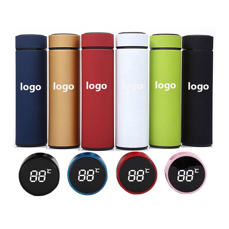 Zogifts Double Wall Marker Reminder With Led Temperature Display Vaccum Flask Stainless Steel Smart Water Bottle