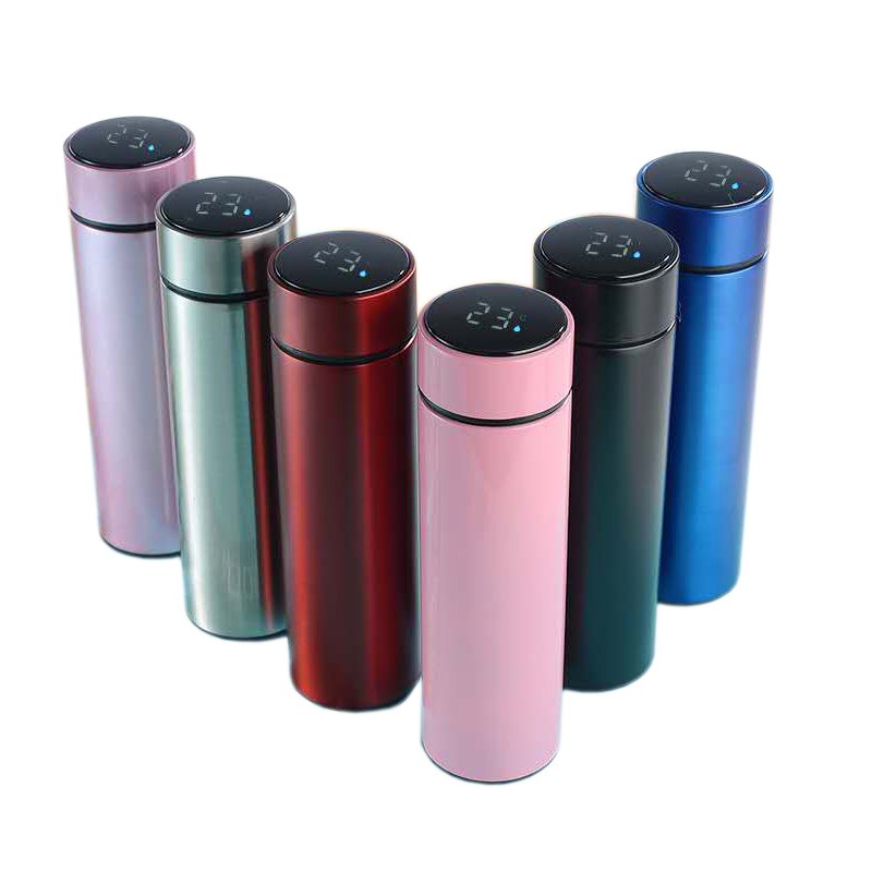 Zogifts Double Wall Marker Reminder With Led Temperature Display Vaccum Flask Stainless Steel Smart Water Bottle