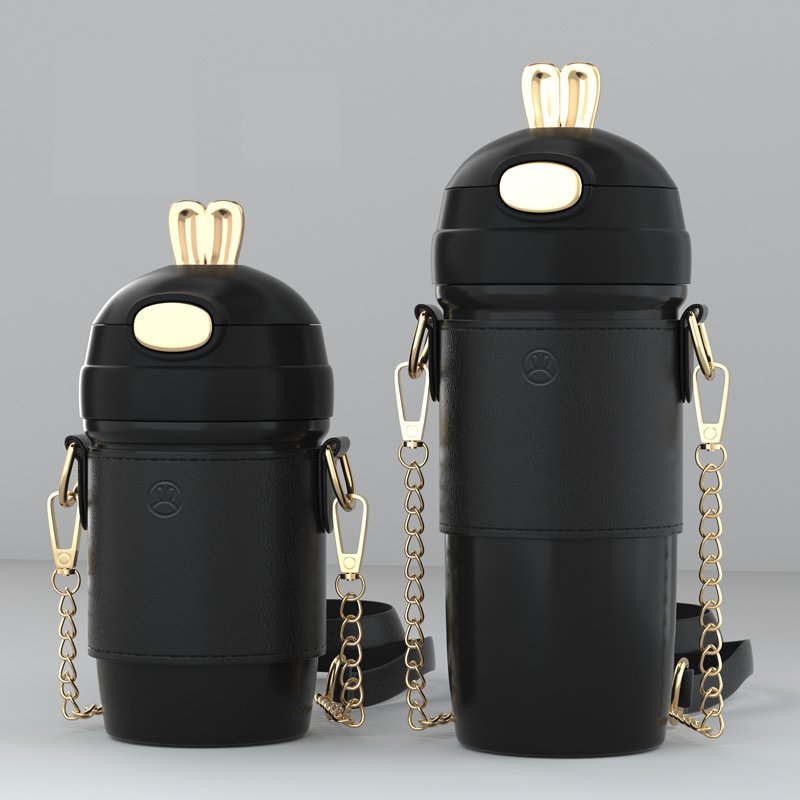 Custom 316 Stainless Steel Aquaflask Double Wall Portable Straight Insulation Cup Water Bottle With Straw & Rope for Women