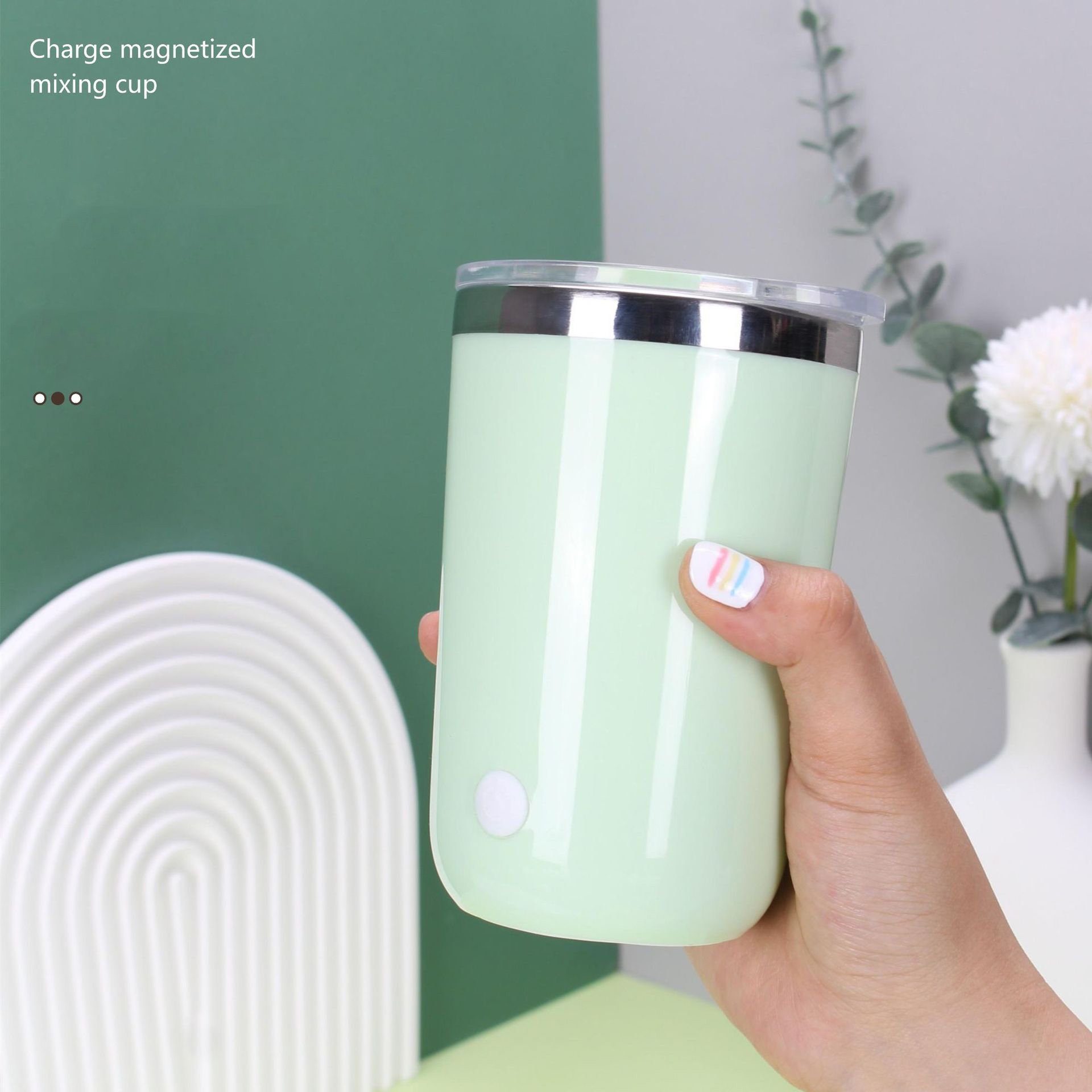 DD3090 Automatic Drinking Beater Milk Powder Bottle Stainless Steel Magnetic Cup Office Self Stirring Coffee Mug