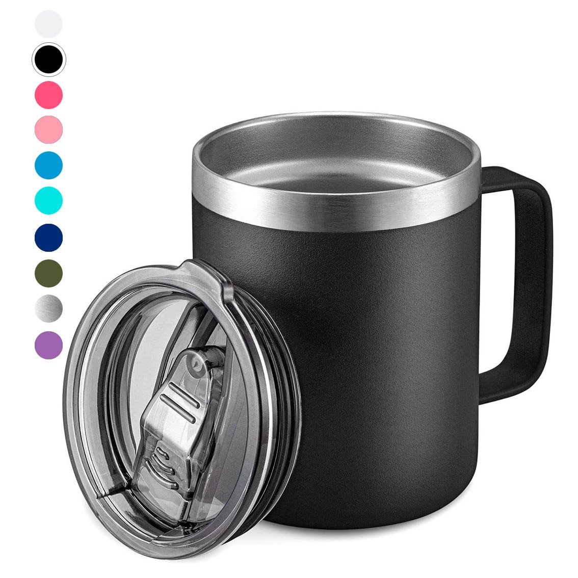 12oz insulated mugs cup reusable tumbler coffee mug with lid 12 oz Stainless Steel Double Wall Vacuum Tumbler