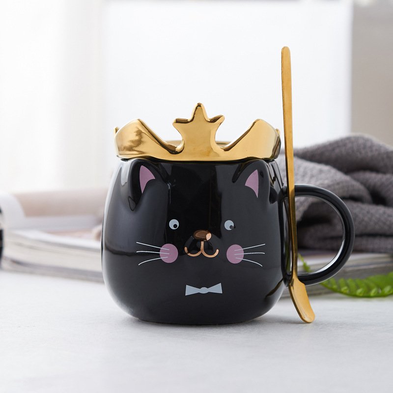 NEWSTAR Cute Cat Mug Kids Pink Coffee Mug Creative Animal Ceramic Cup, Christmas Valentine's Day Birthday Gifts