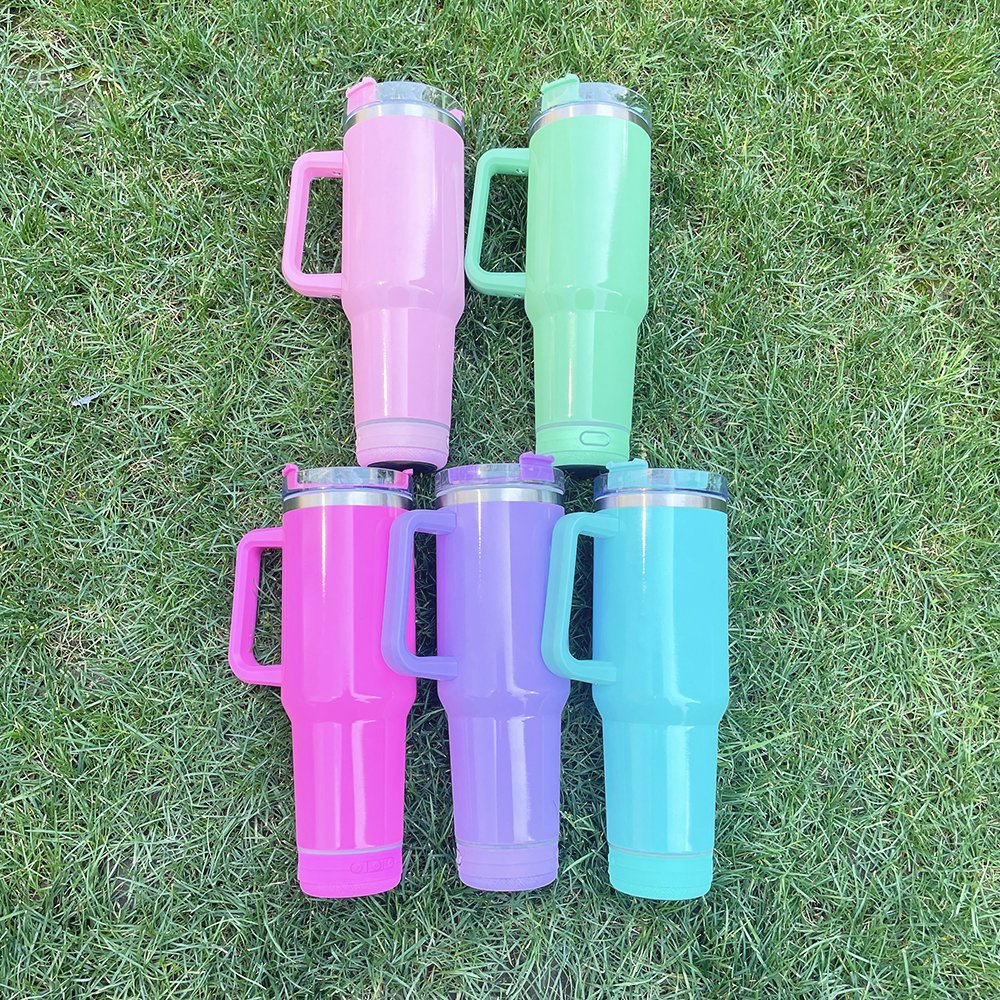 US warehouse 40oz stainless steel multi colorful music speaker mug cup 40 oz macaron adventure tumbler for DTF UV transfer wraps