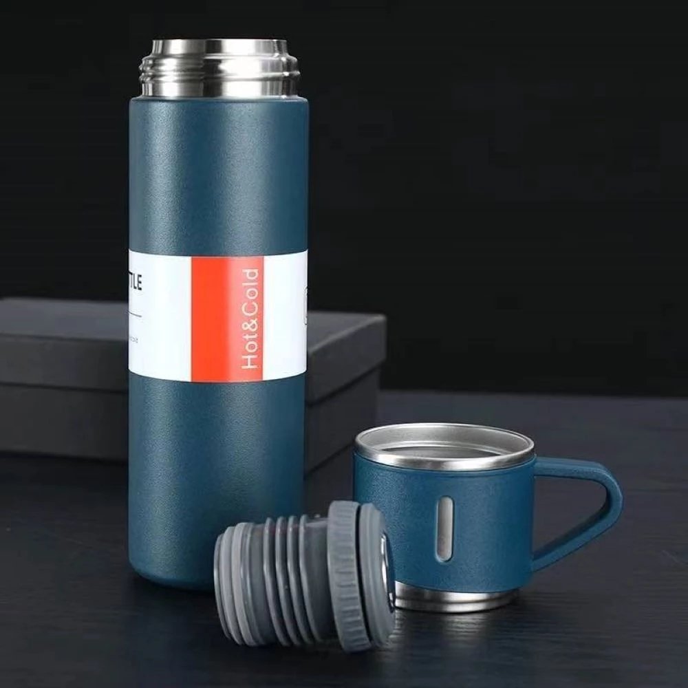Gift Box set thermal kettle500Ml Bullet Double-Layer Stainless Steel Vacuum Thermos Coffee Travel Mug Business Trip Water Bottle