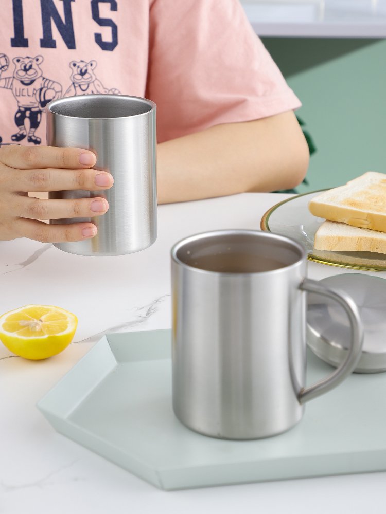 Coffee Mug Drinking Water Cups Eco-friendly Double Wall Insulated Stainless Steel Mugs Modern Business Gifts Steel Cup with Lid