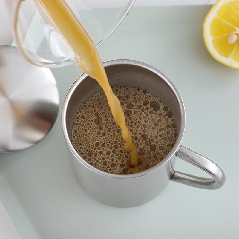 Coffee Mug Drinking Water Cups Eco-friendly Double Wall Insulated Stainless Steel Mugs Modern Business Gifts Steel Cup with Lid