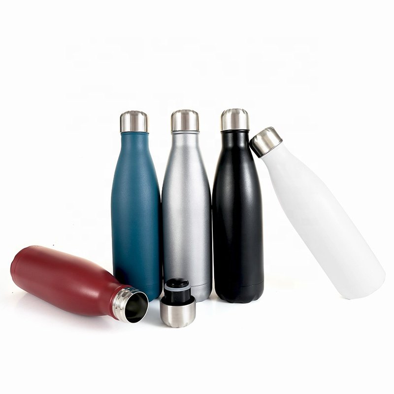 Wholesale Engravable Insulated Stainless Steel Cola Shaped Powder coating Water Bottle with Custom Logo