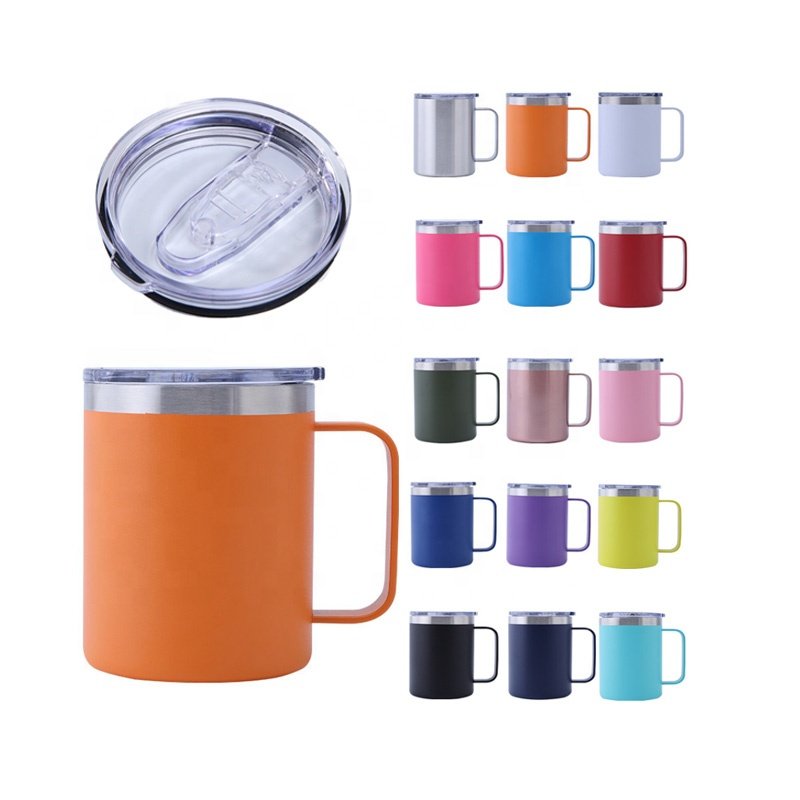 12oz Handle Mug 304 Stainless Steel Thermal Insulation Office Coffee Cup Beer