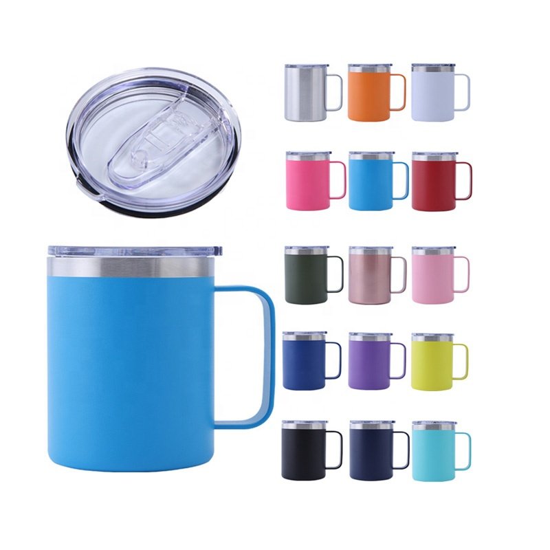 12oz Handle Mug 304 Stainless Steel Thermal Insulation Office Coffee Cup Beer
