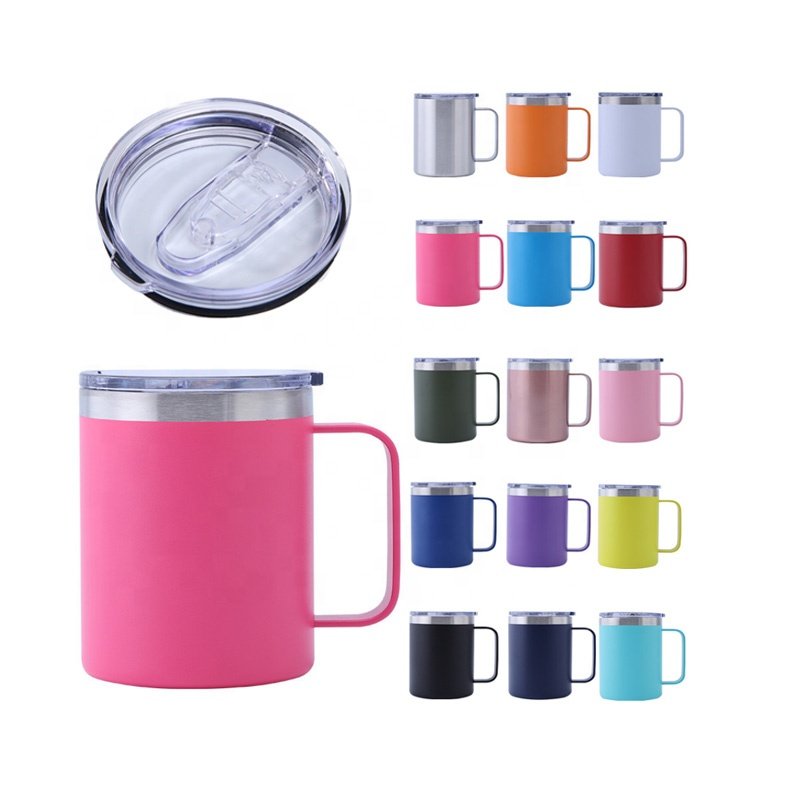12oz Handle Mug 304 Stainless Steel Thermal Insulation Office Coffee Cup Beer