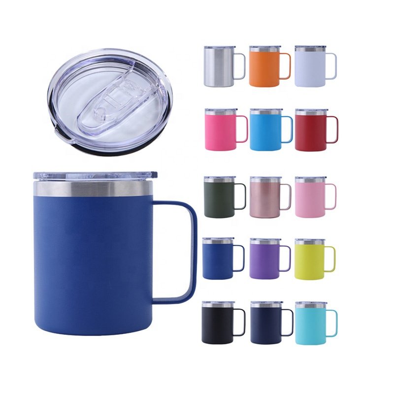 12oz Handle Mug 304 Stainless Steel Thermal Insulation Office Coffee Cup Beer