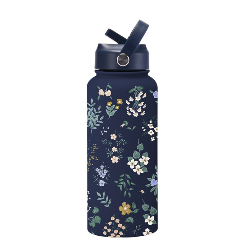 32 oz stainless steel Insulated vacuum flask matte rubber powder coated portable fancy water bottles