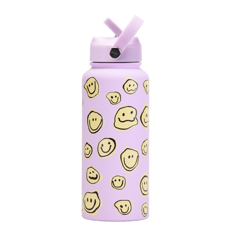 32 oz stainless steel Insulated vacuum flask matte rubber powder coated portable fancy water bottles