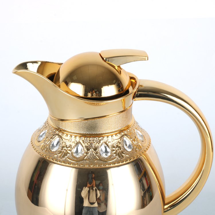 2024 New Arrival May Flower Luxury Arabic tea pot set Vacuum Flask glass refill