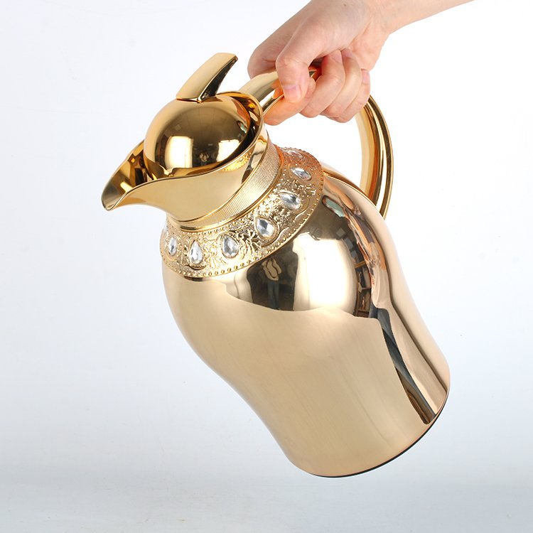 2024 New Arrival May Flower Luxury Arabic tea pot set Vacuum Flask glass refill