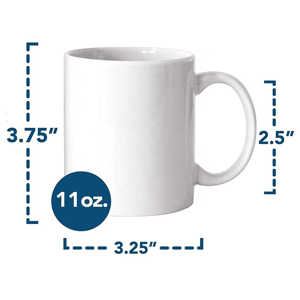 MDA 11oz White Ceramic Mug High Quality Sublimation Blank Mugs Classic Design for Coffee Mug