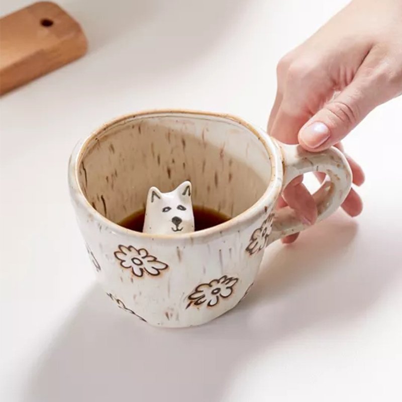 Peekaboo Ceramic 12 oz Mug carton cups animal in the cup